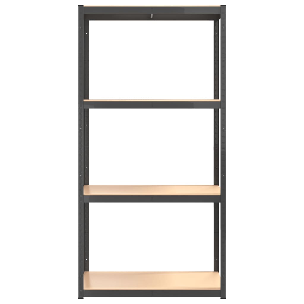 Scaffali. 4 ripiani in legno costruito in acciaio - grigio antracite, 75 x 75 x 160 cm, 1, 2 - number 6.