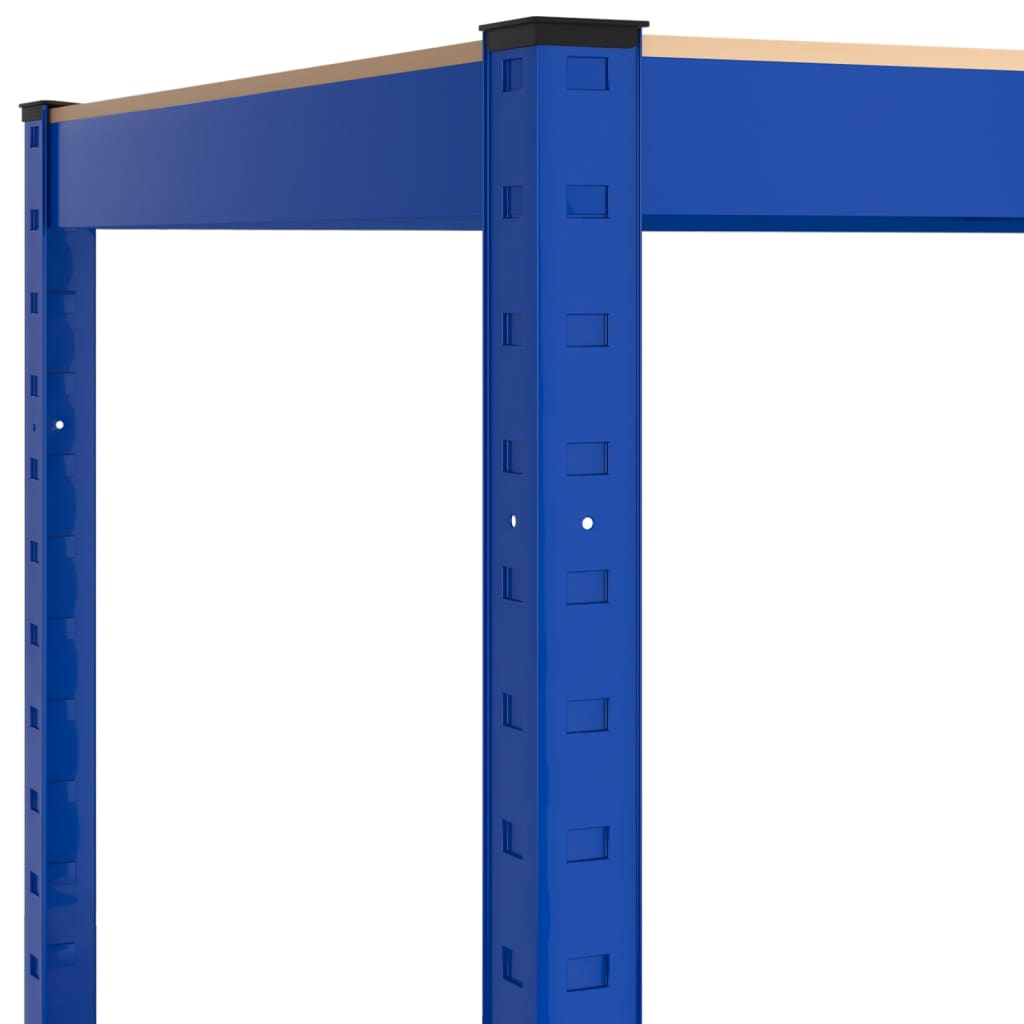 Scaffalatura 5 ripiani acciaio e legno ingegnerizzato - blu, 100 x 50 x 200 cm, 4 - number 7.
