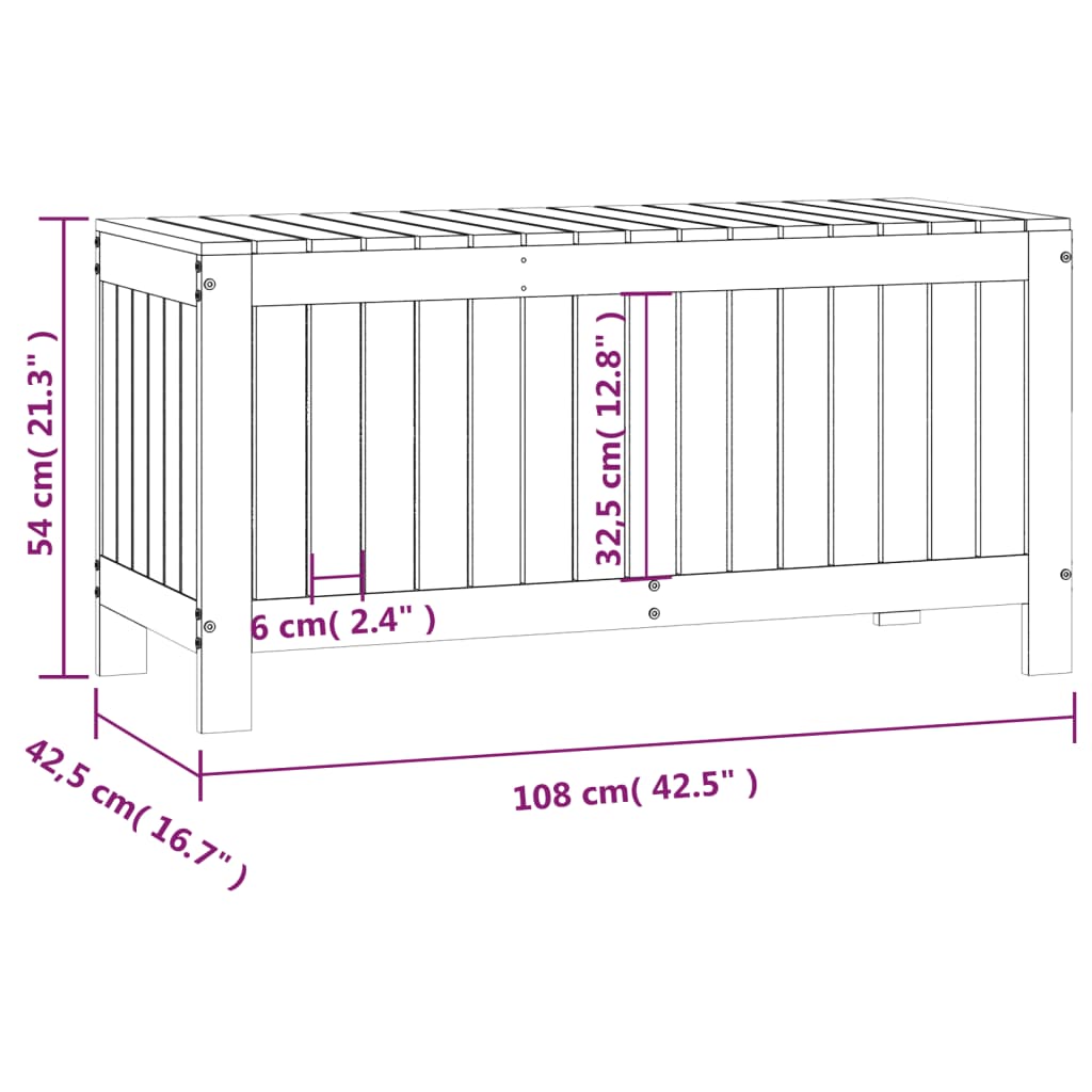 Havekasse 108x42,5x54 cm massivt fyrretræ - fyrretræ naturlig, 108 x 42.5 x 54 cm - number 10.