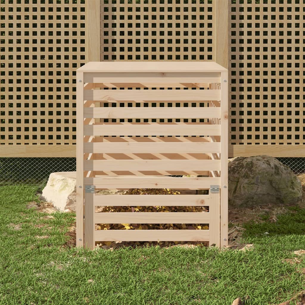 Compost bin 82.5x82.5x99.5 cm solid pine - natural pine, 82.5 x 82.5 x 99.5 cm, 1 - number 1.