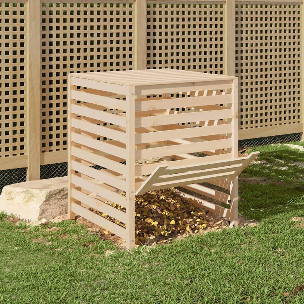 Compost bin 82.5x82.5x99.5 cm solid pine - natural pine, 82.5 x 82.5 x 99.5 cm, 1 - number 3.