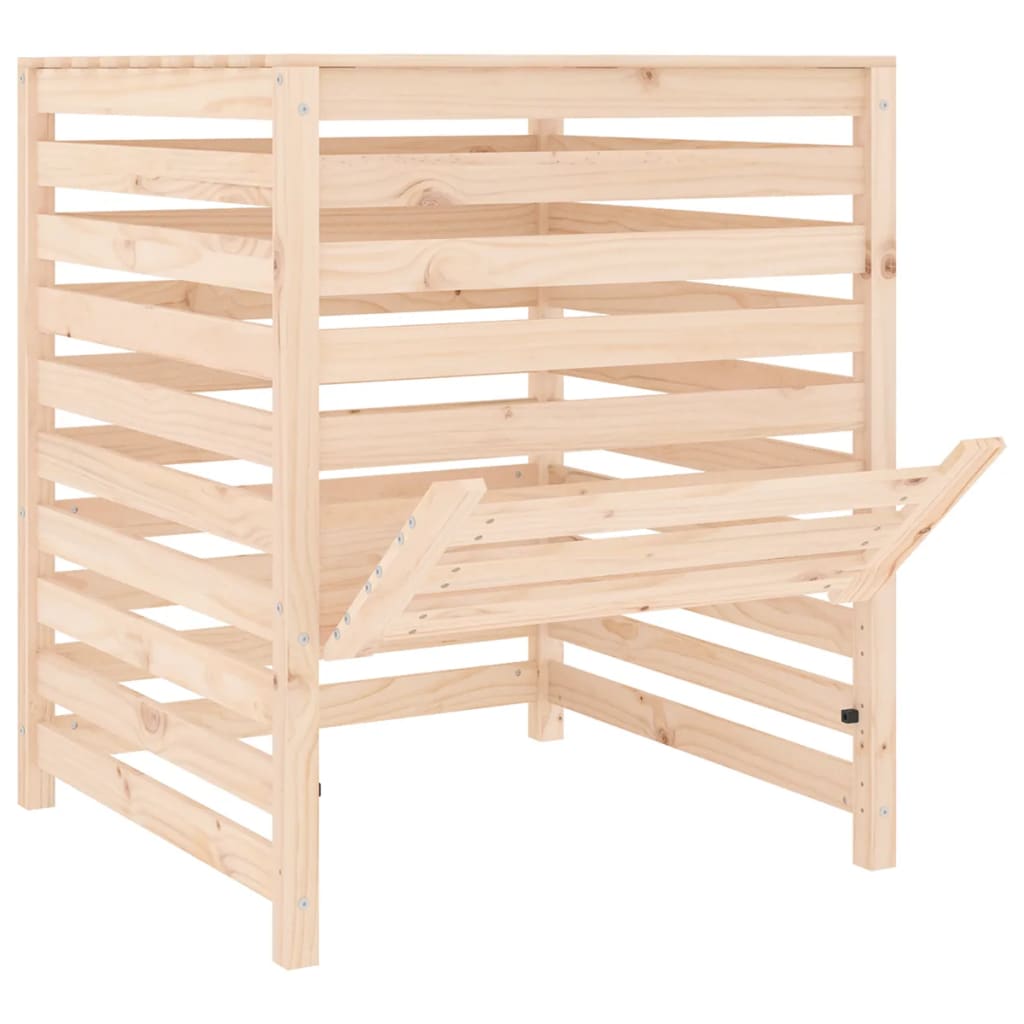 Compost bin 82.5x82.5x99.5 cm solid pine - natural pine, 82.5 x 82.5 x 99.5 cm, 1 - number 6.