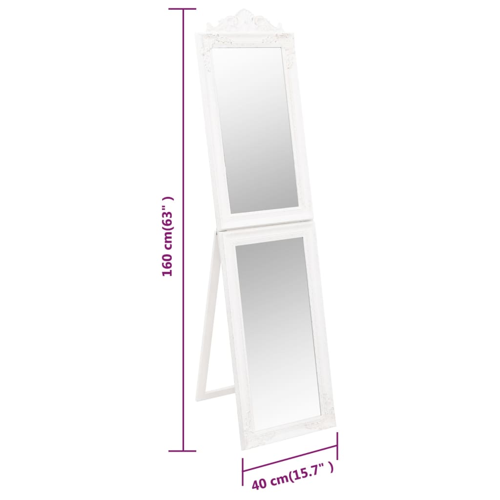 Freestanding mirror 40x160 cm - white, 40 x 6.5 x 160 cm, 1 - number 7.