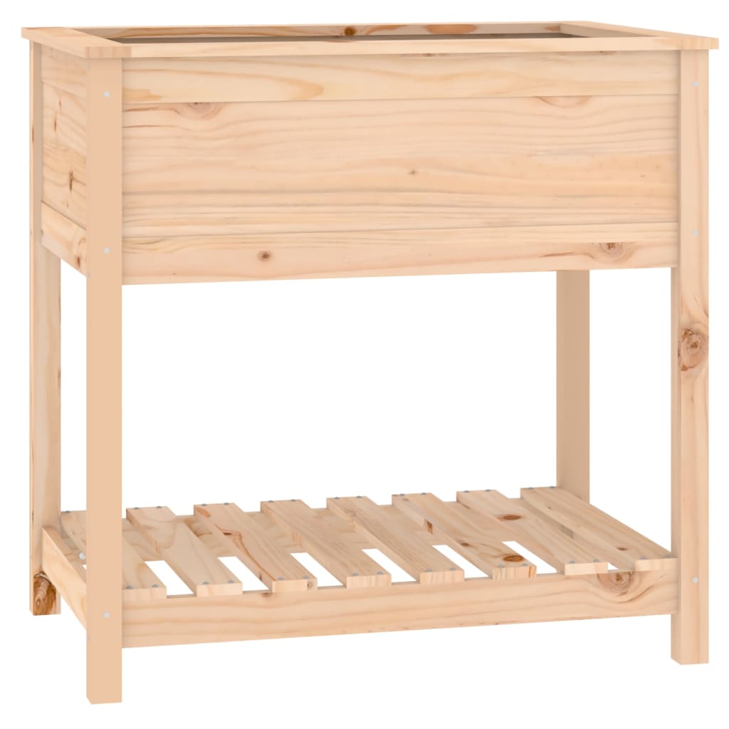 Plant box with shelf 82.5x54x81 cm solid pine - natural colored, 82.5 x 54 x 81 cm, 1 - number 2.