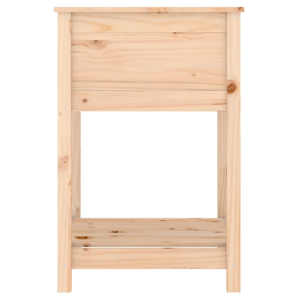 Planter with shelf solid pine - honey-coloured, 82.5 x 82.5 x 81 cm, 1 - number 6.