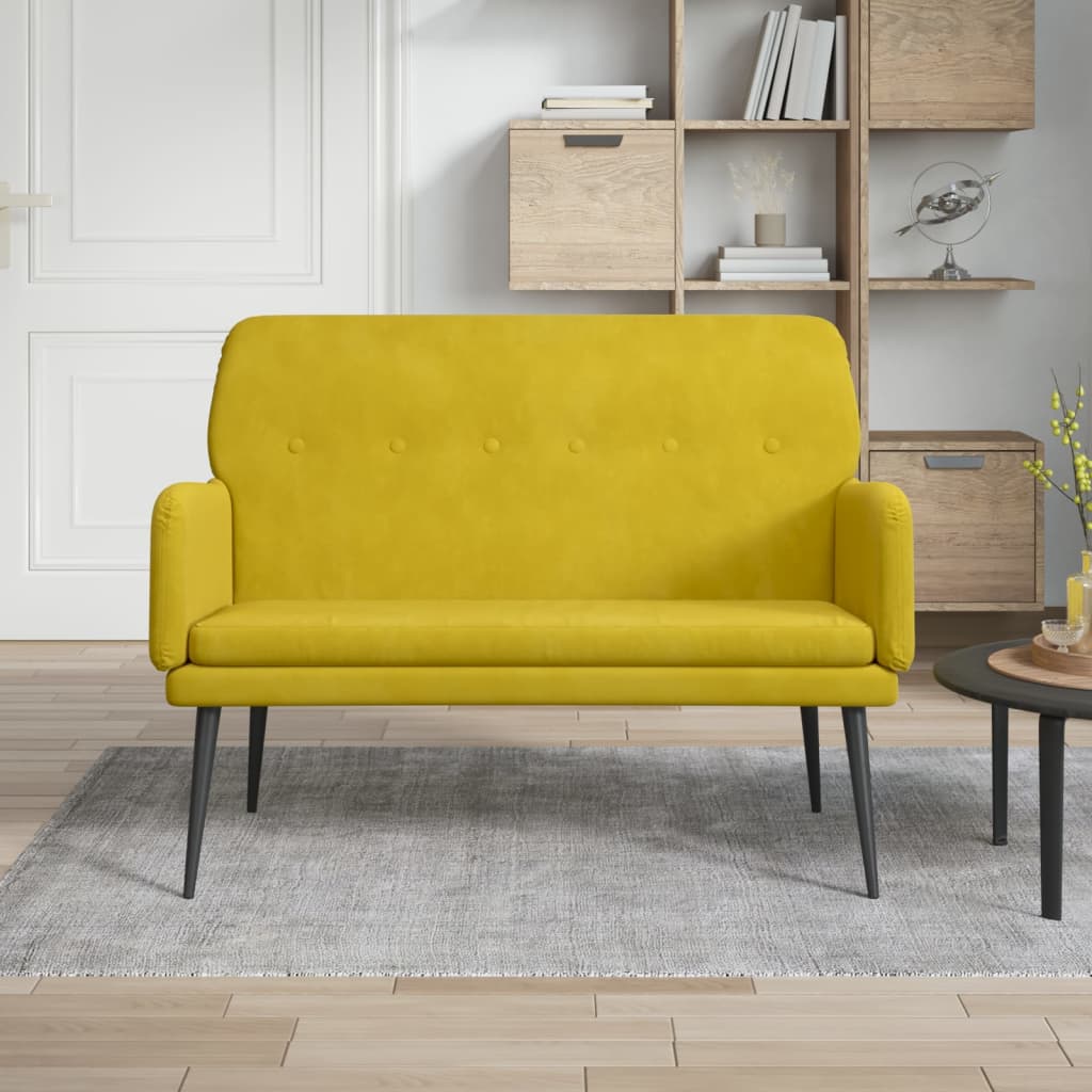 Bænk 108x79x79 cm velour - gul - number 1.