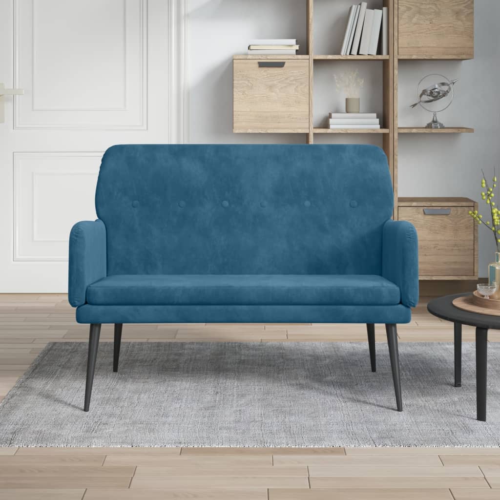 Bænk 108x79x79 cm velour - blå - number 1.