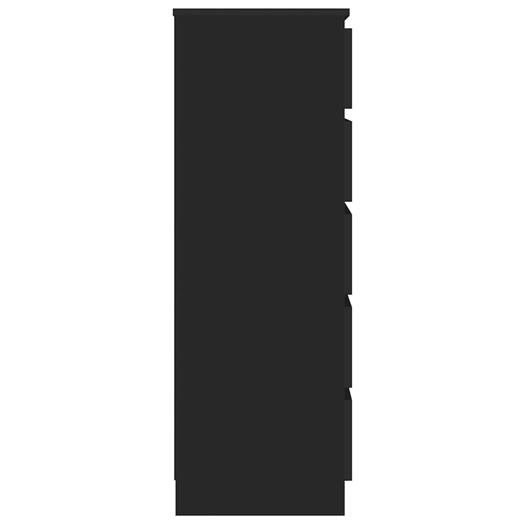 Skuffeskab 60x36x103 cm konstrueret træ - sort, 1 - number 5.