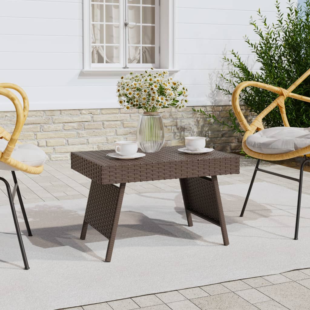 Foldbart sidebord 60x40x38 cm polyrattan brun - number 1.