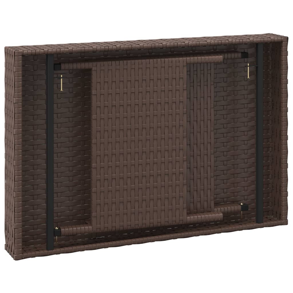 Foldbart sidebord 60x40x38 cm polyrattan brun - number 5.
