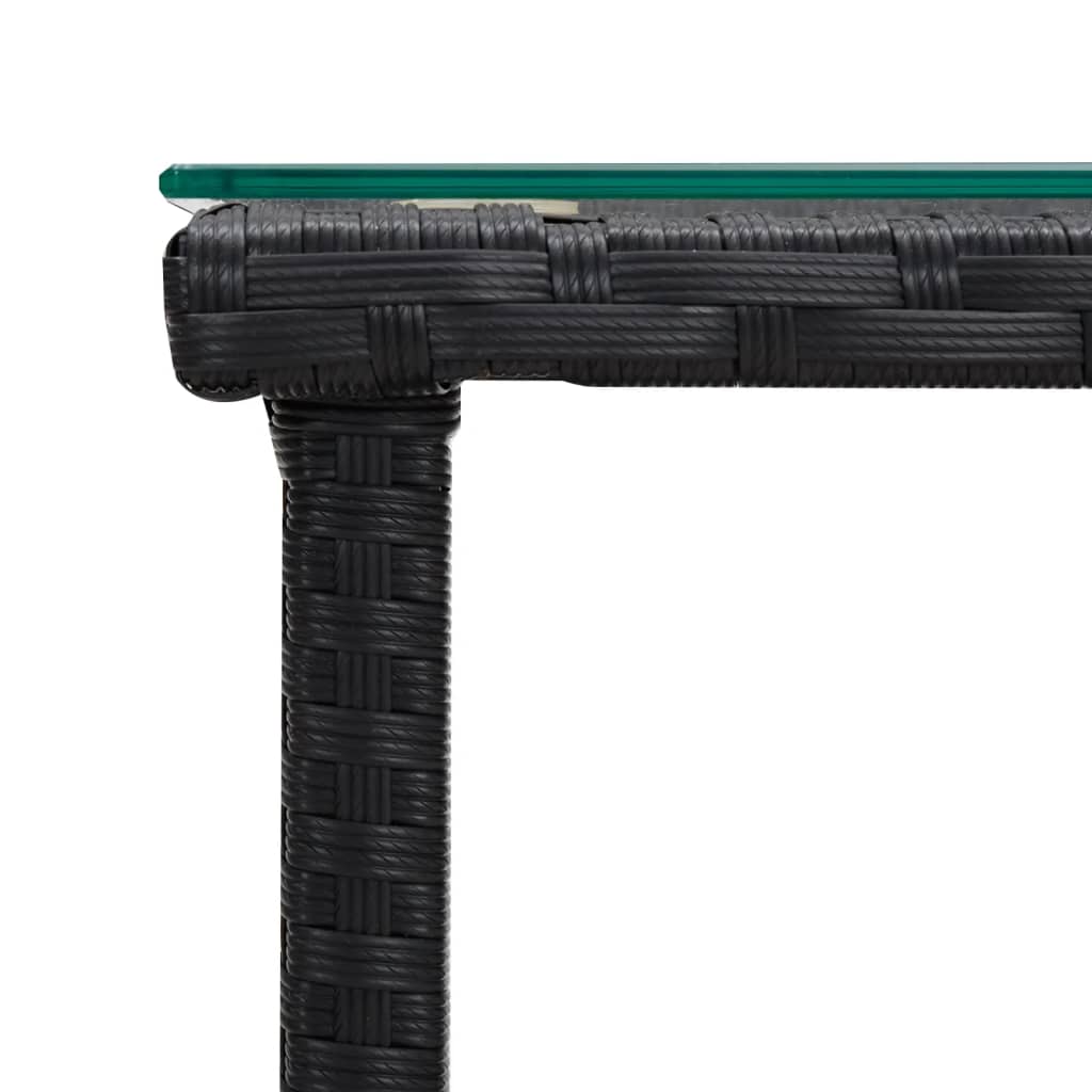 Stolik pomocniczy 45x45x45 cm polirattan i szkło hartowane - czarny, 1 - number 5.