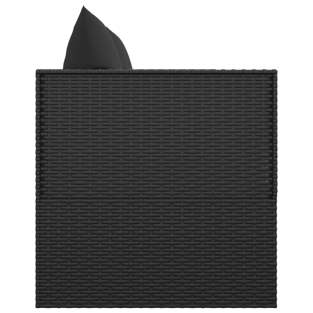 Udendørs loungesofa med hynder polyrattan - sort, 1, x - number 4.