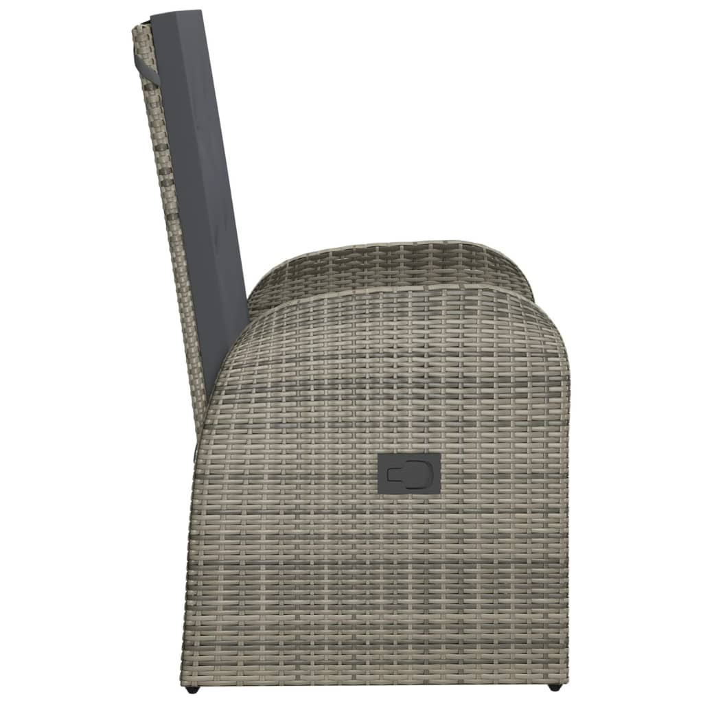 Vrtne stolice s jastucima 2 kom. poliratan siva - tamno siva - number 5.