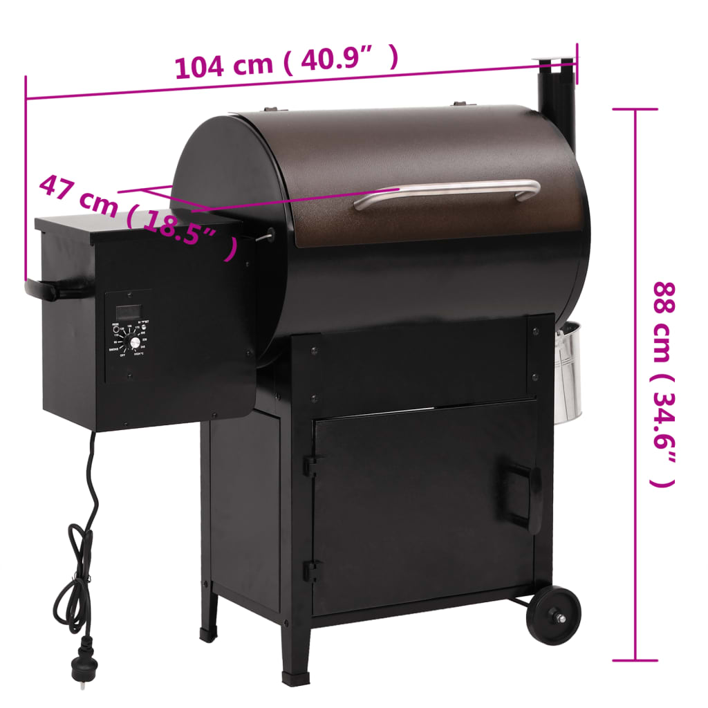 Pellet grill with chimney 104 cm iron black - number 11.