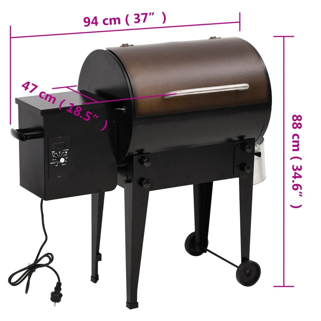 Pillegrill 94 cm jern sort - number 9.
