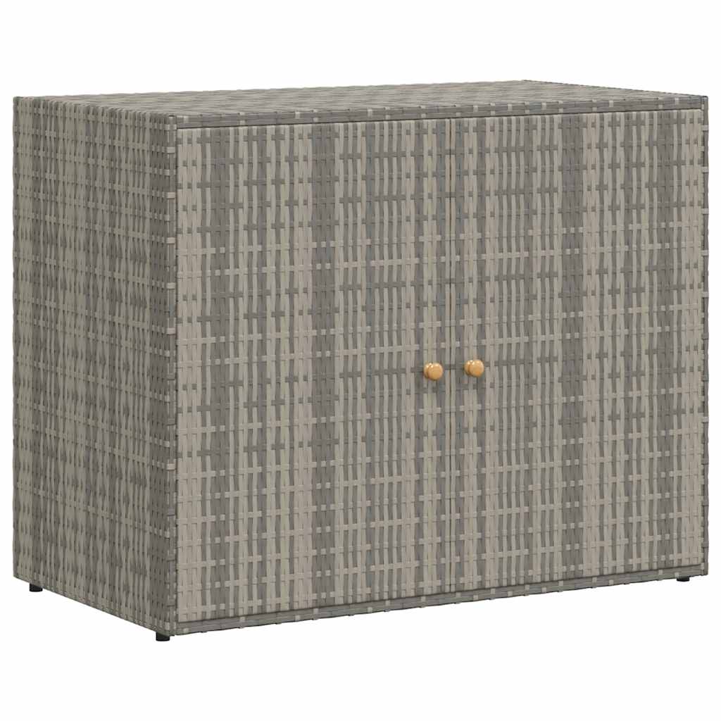 Opbevaringsskab til haven 100x55,5x80 cm polyrattan - grå, 1, x - number 2.
