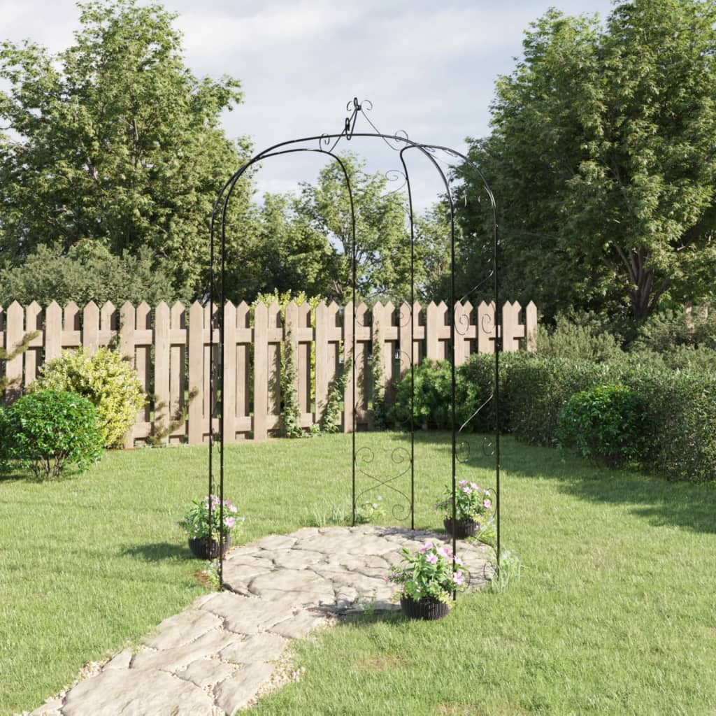 Garden arch ø180x255 cm steel black - number 1.