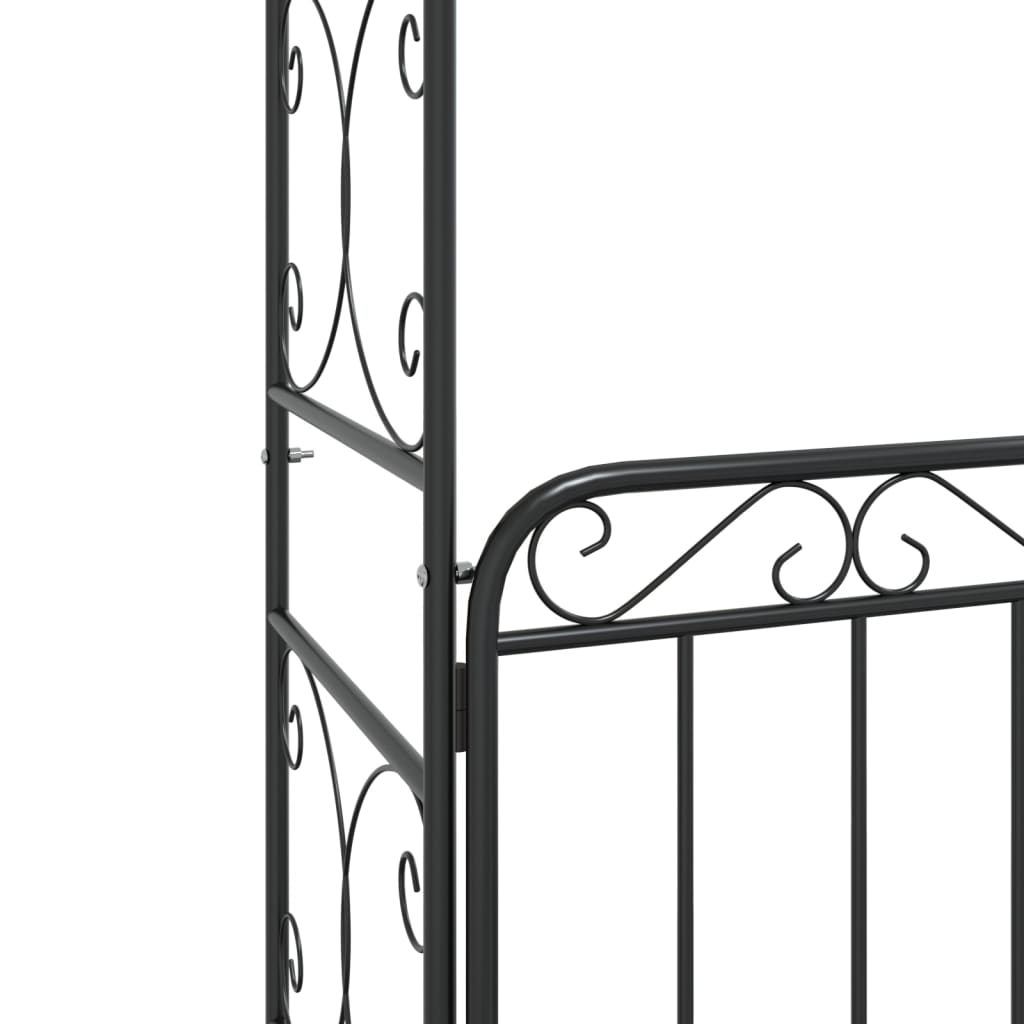 Garden arch with door 108x45x235 cm steel black - number 7.