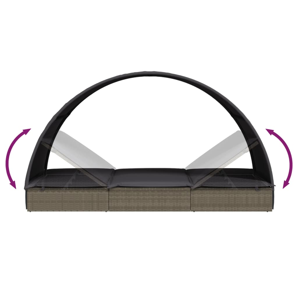 Solseng med rundt tak 211x57x140 cm polyrotting - number 9.