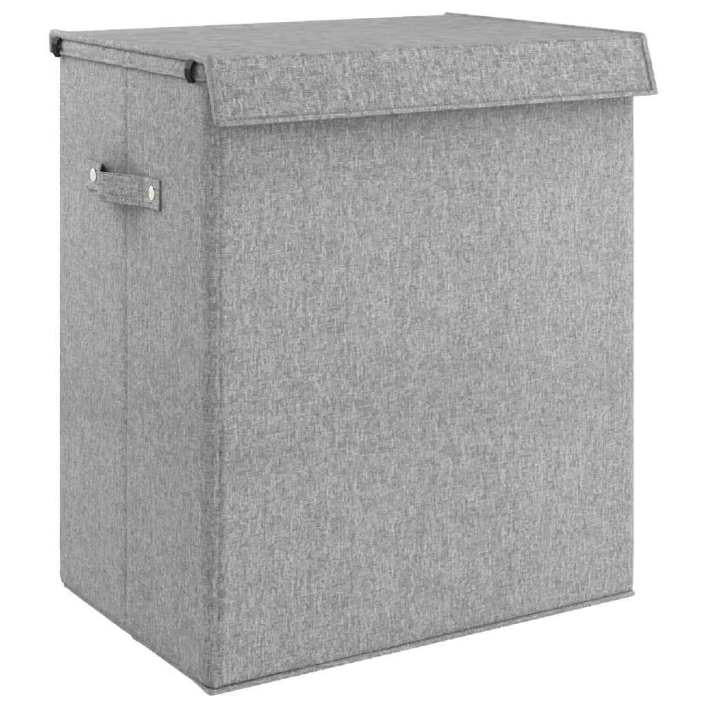 Foldable laundry basket 51x34.5x59 cm artificial linen gray - number 2.