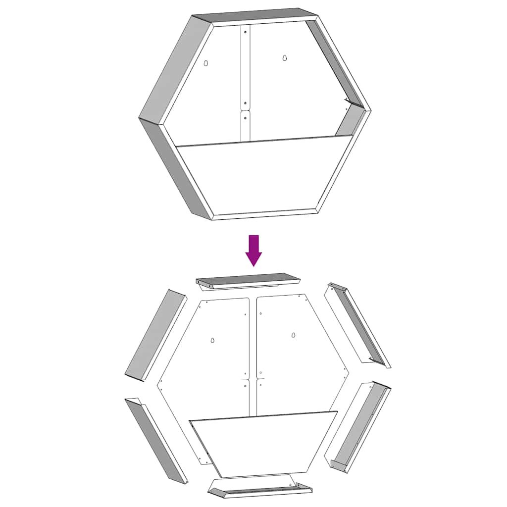Væghængte plantekasser stk. cortenstål rustfarvet - 46 x 10 x 40 cm, 2 - number 8.