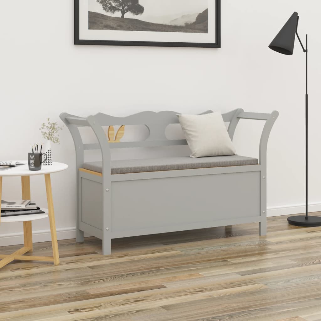 Bænk 107x45x75,5 cm massivt fyrretræ - grå - number 1.