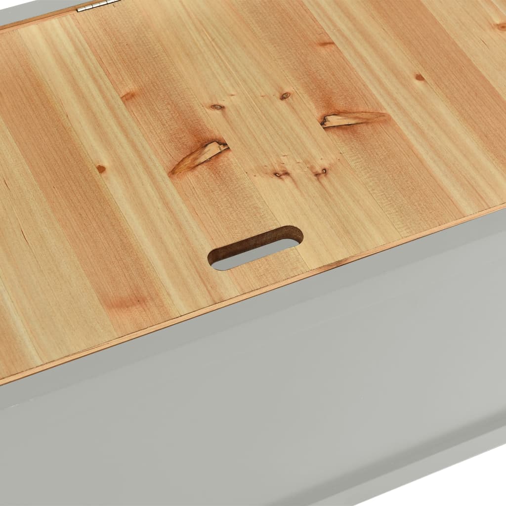 Ławka 107x45x75,5 cm sosna lita - szara - number 7.