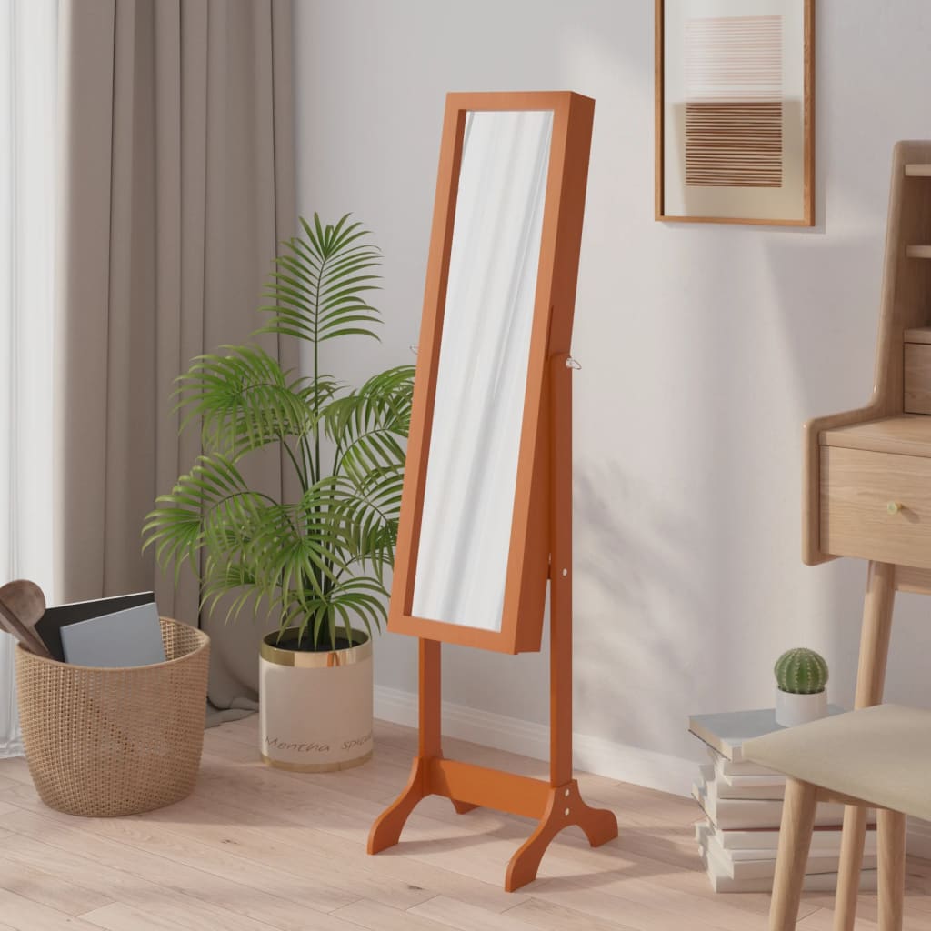 Freestanding mirror 34x37x146 cm - brown, 1 - number 1.