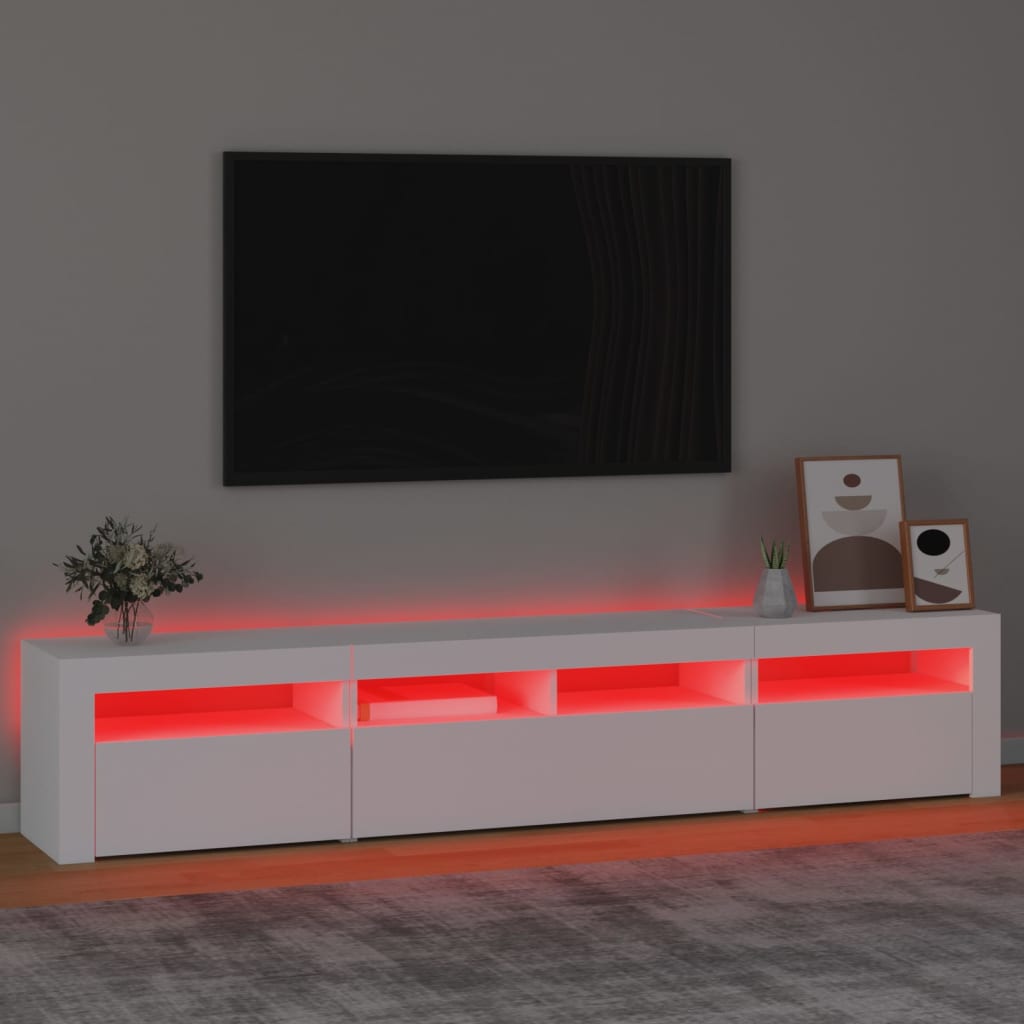 Szafka rtv z oświetleniem led 210x35x40 cm - biała, 1, 210 cm - number 5.