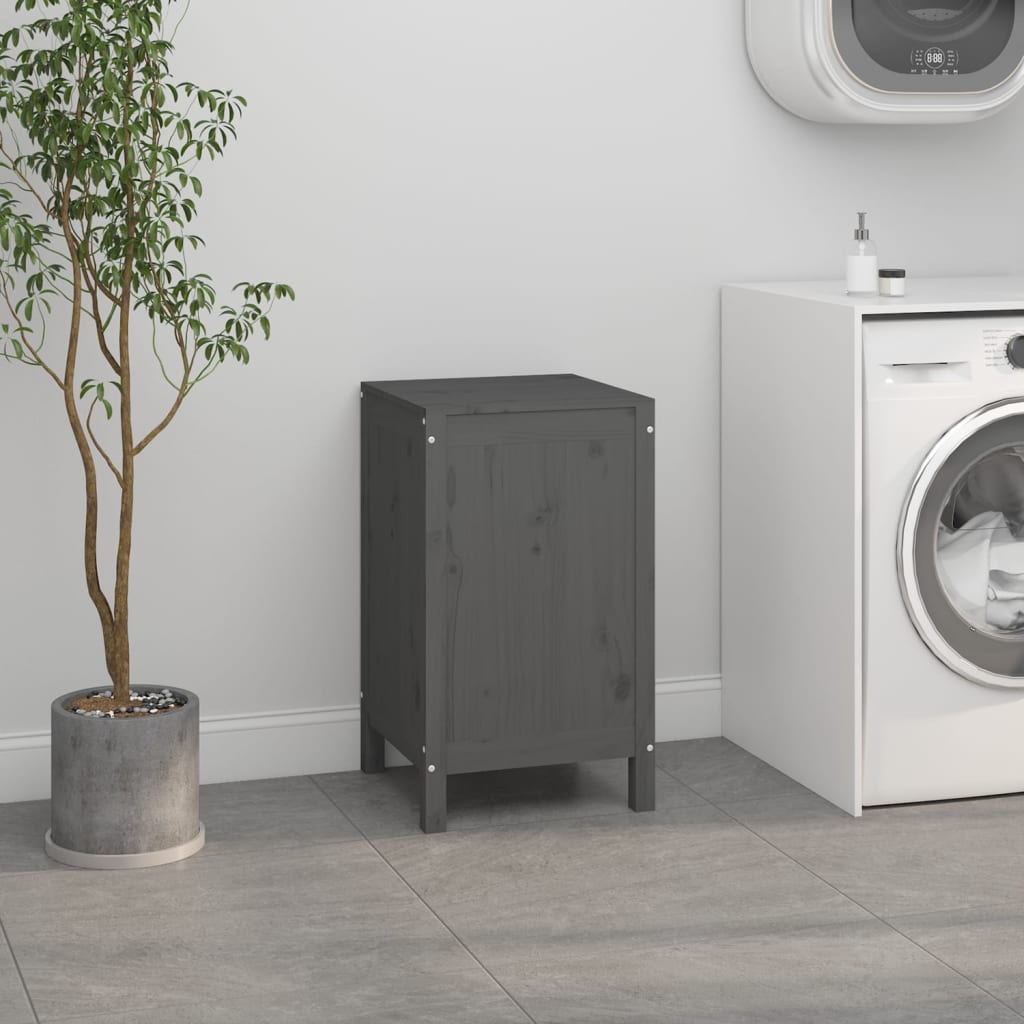 Laundry basket solid pine - grey, 44 x 44 x 76 cm, 1 - number 3.