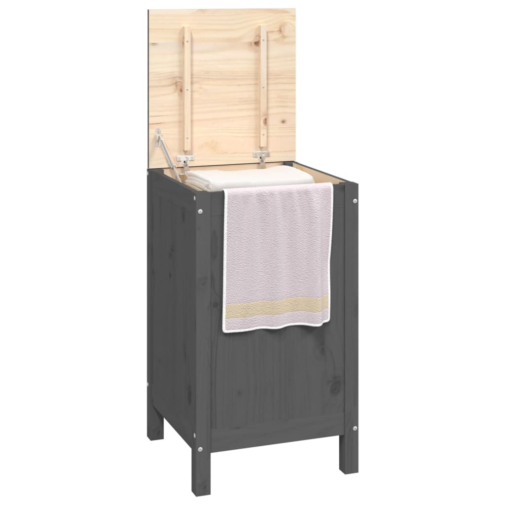 Laundry basket solid pine - grey, 44 x 44 x 76 cm, 1 - number 4.