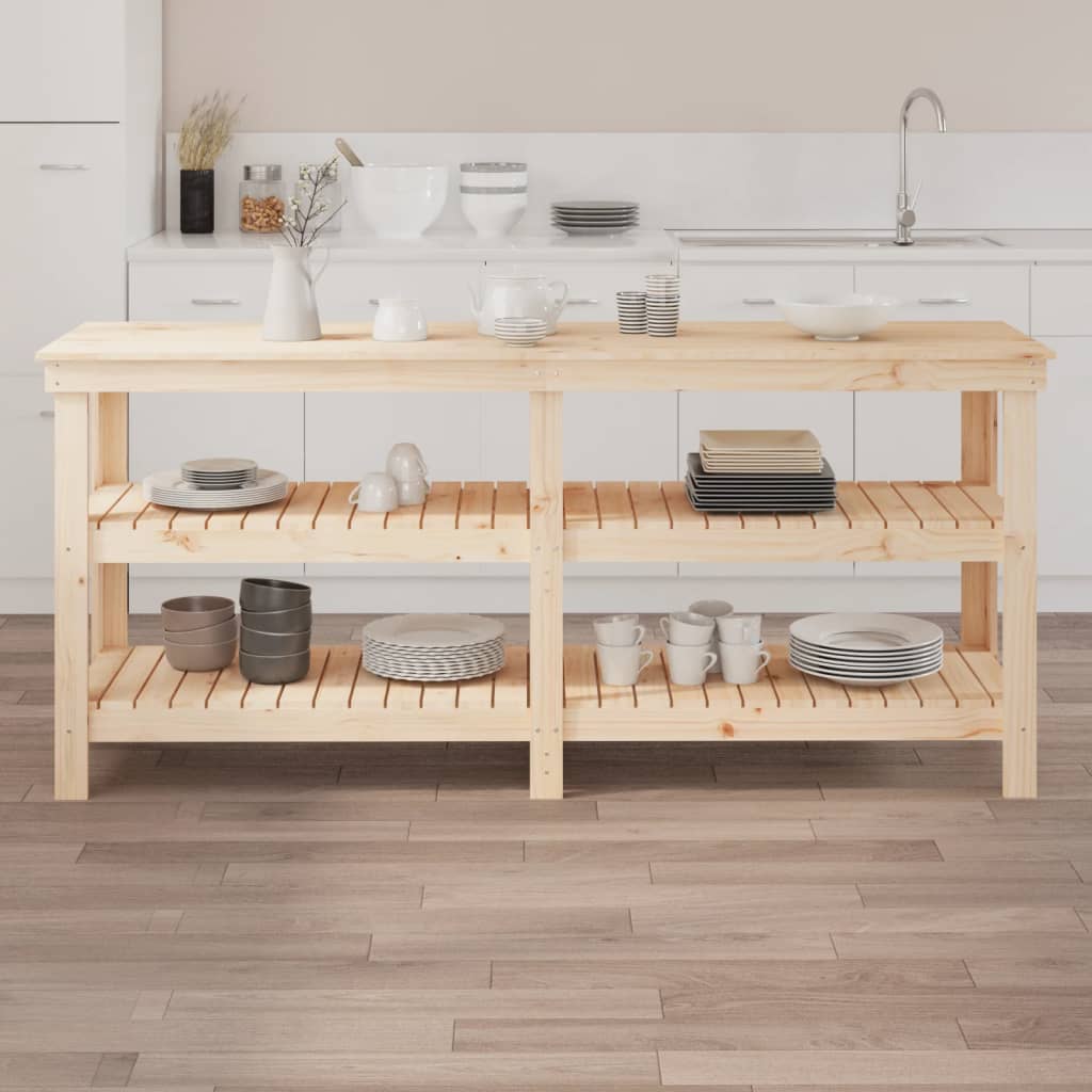 Arbetsbord massiv furu - honungsfärgad, 142,5 x 50 x 80 cm, 1 - number 3.