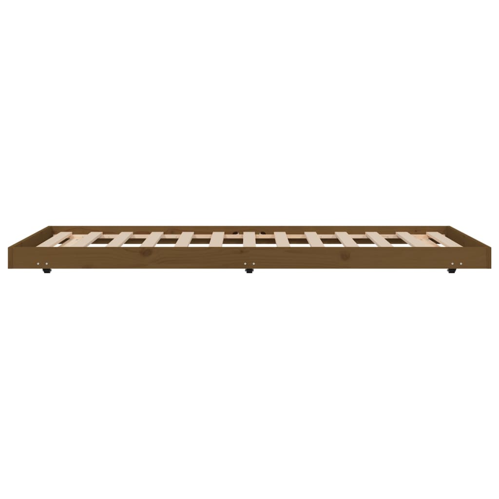 Bed frame solid pine wood golden brown - honey colored, 90 x 200 cm - number 5.