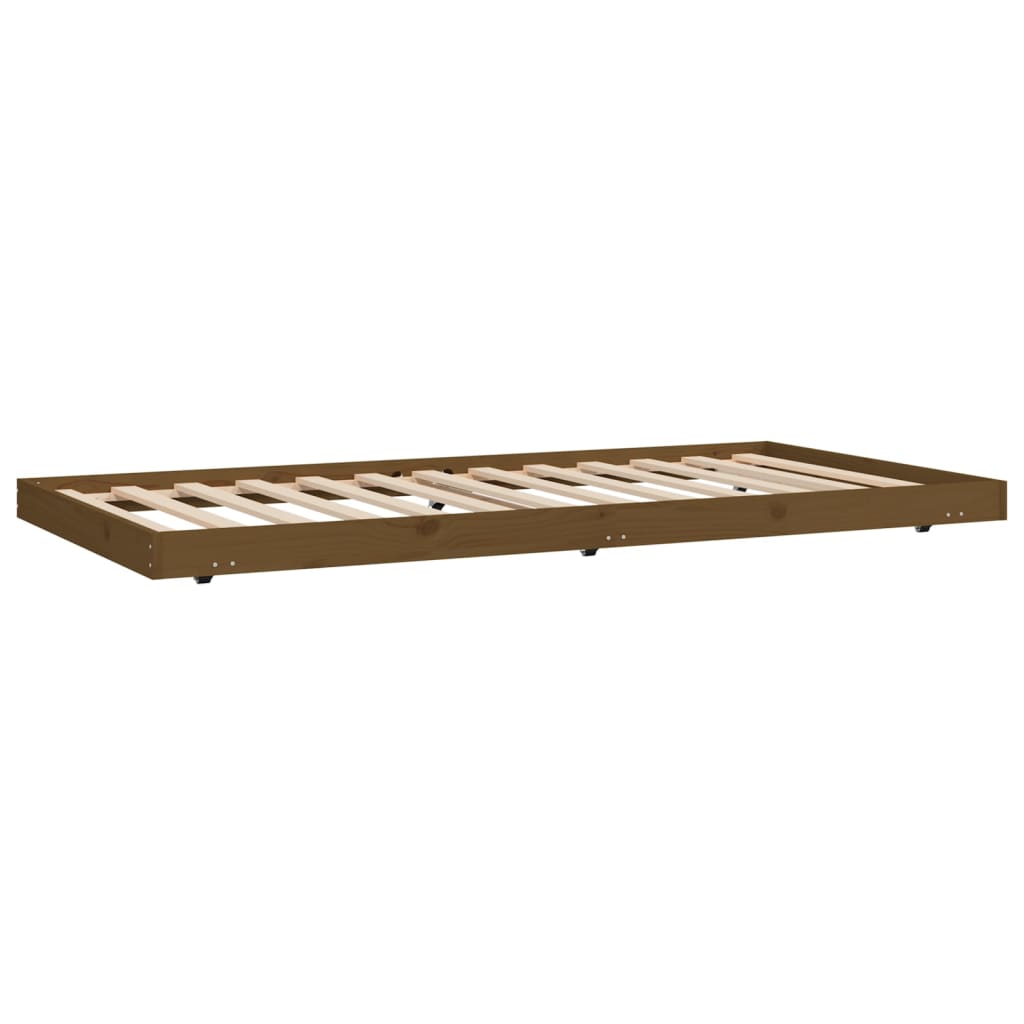 Bed frame solid pine wood golden brown - honey colored, 90 x 200 cm - number 4.