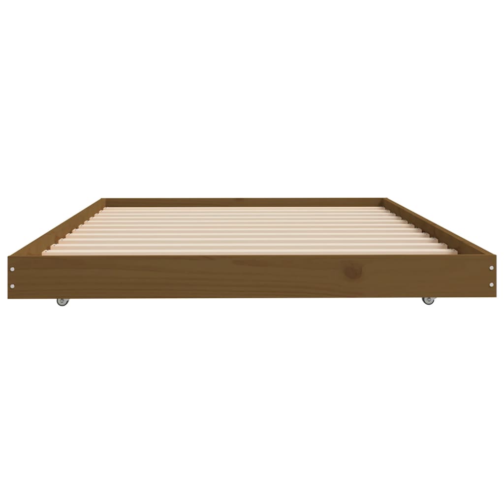Bed frame solid pine wood golden brown - honey colored, 90 x 200 cm - number 6.