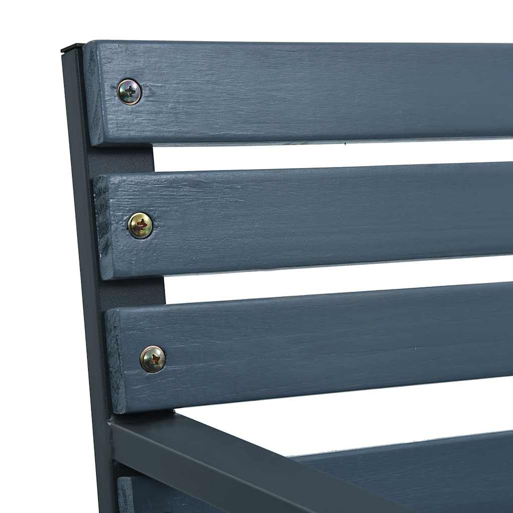 Havestole 2 stk. massivt grantræ og pulverlakeret stål grå - number 6.