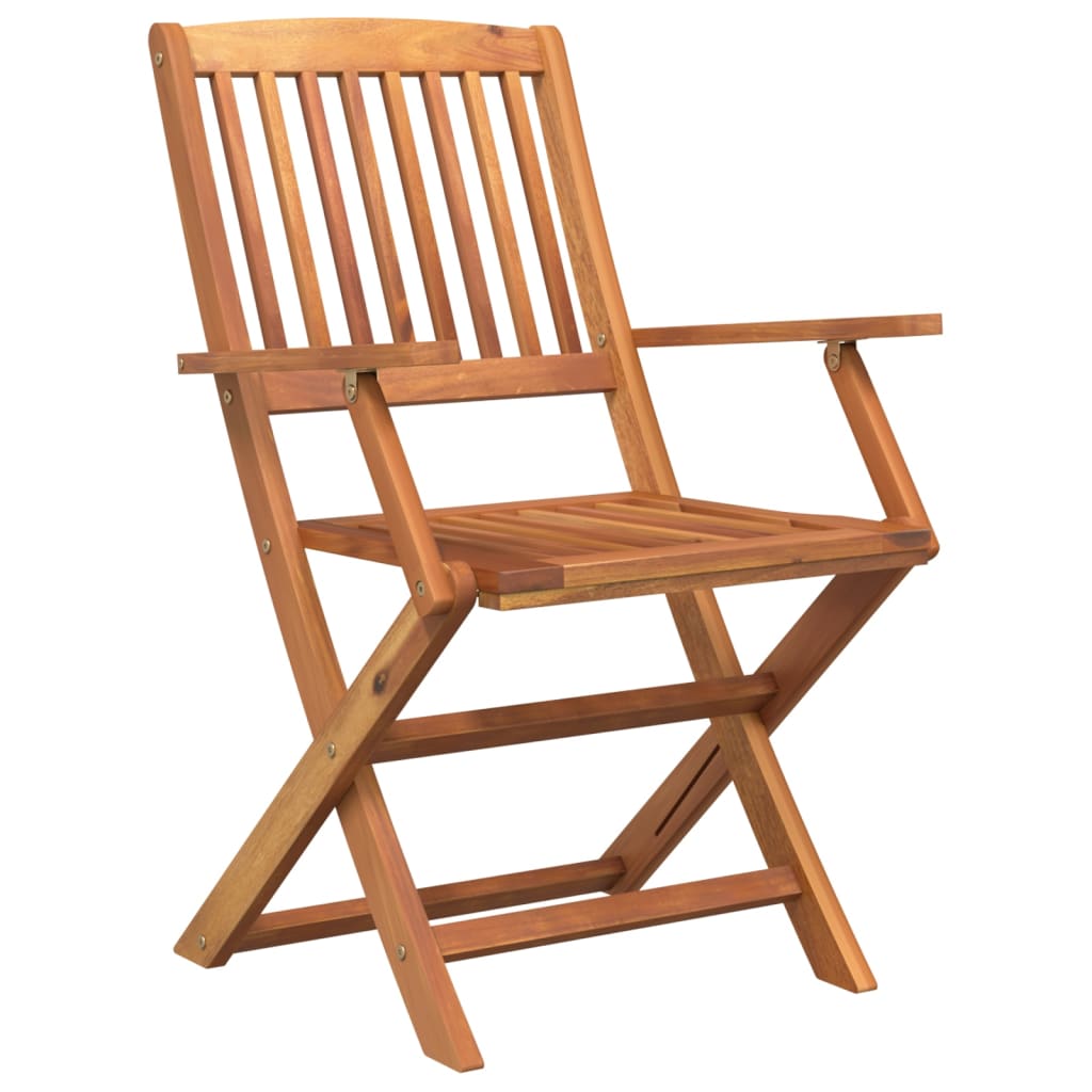 Spisebord sett for hage 5 deler solide akasi -trær - med armlener, firkantet, 1 - number 5.