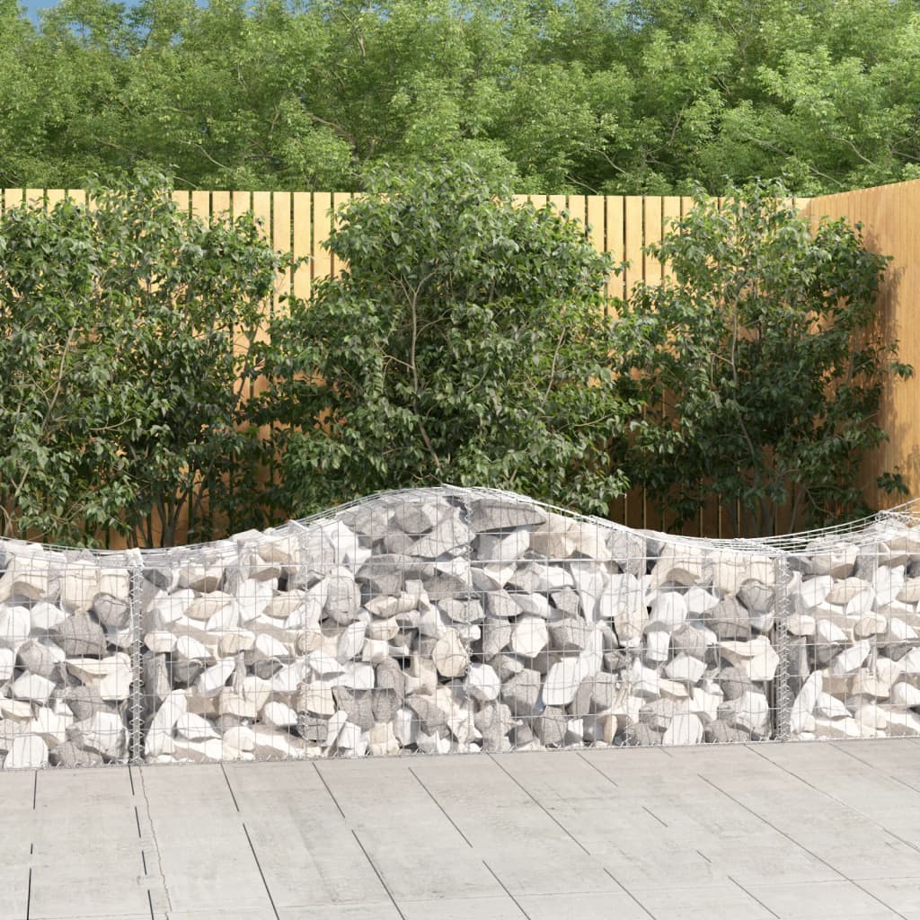 Curved gabion basket galvanized iron - 200 x 50 x 60/80 cm, 1 - number 1.