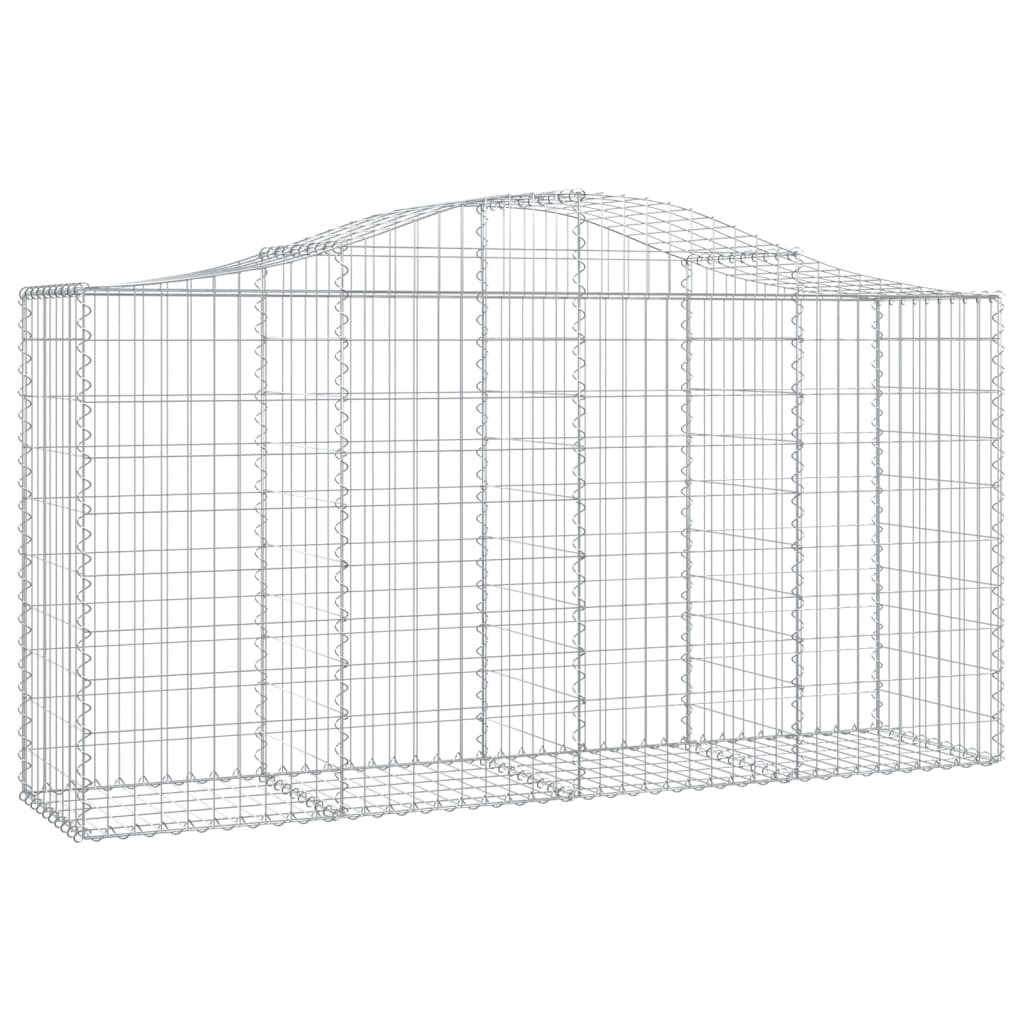 Curved gabion basket galvanized iron - 200 x 50 x 100/120 cm, 1 - number 2.