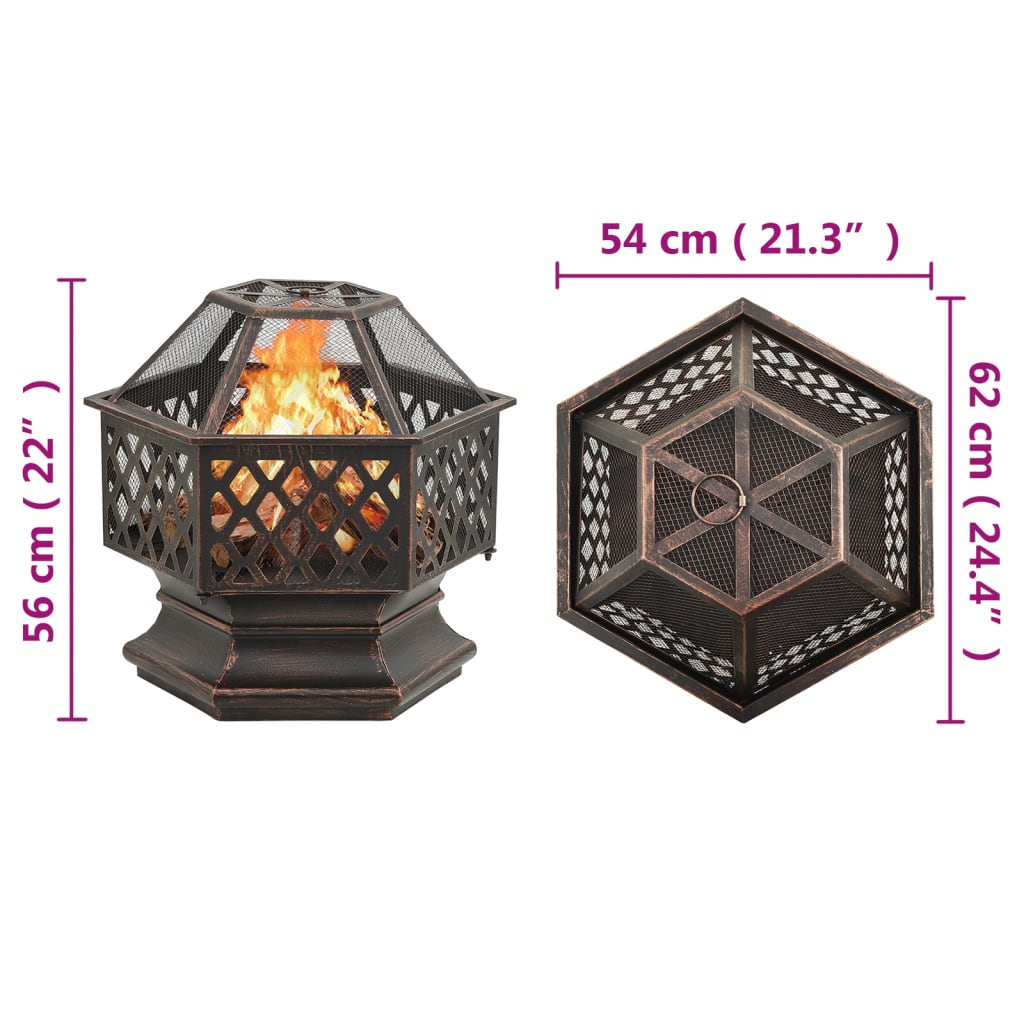 Bålfad med ildrager 62x54x56 cm str. xxl stål - number 8.