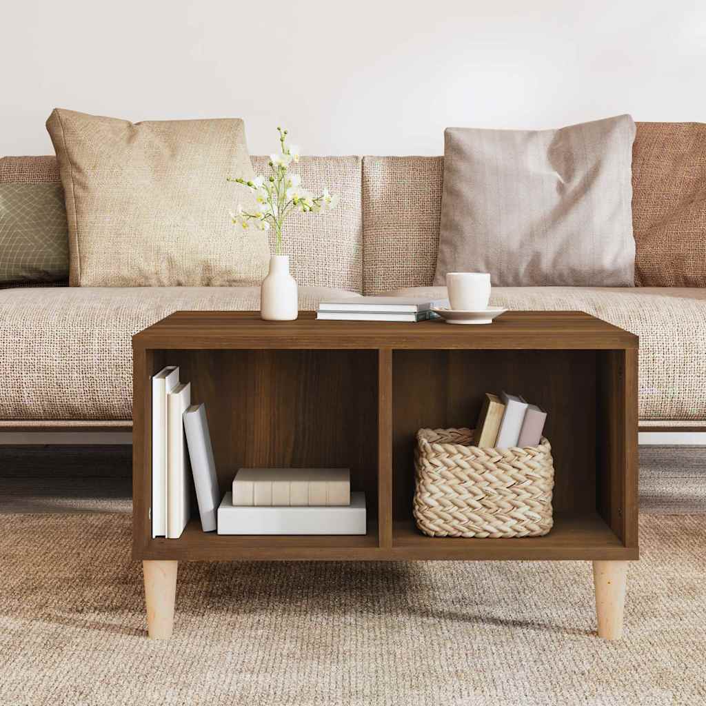Sofabord 60x50x36,5 cm konstrueret træ brun egetræsfarve - number 3.