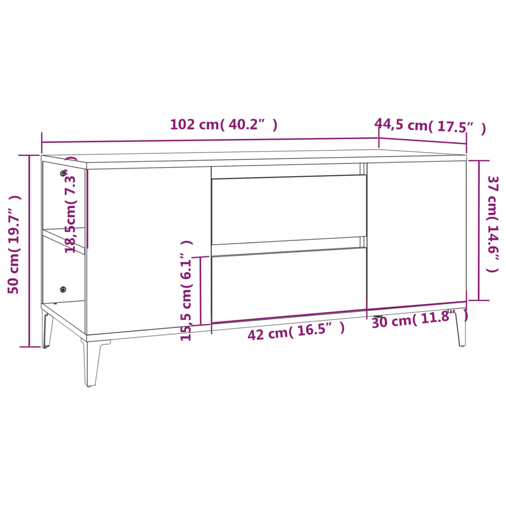 Stolik pod tv 102x44,5x50 cm drewno klejone - czarny, 1 - number 10.