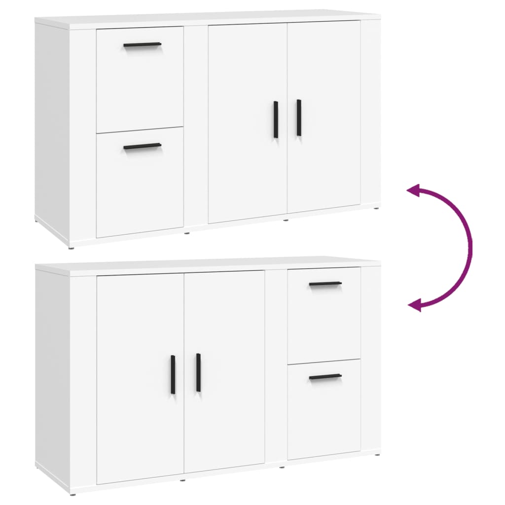 Skænk 100x33x59,5 cm konstrueret træ - hvid, 1 - number 9.