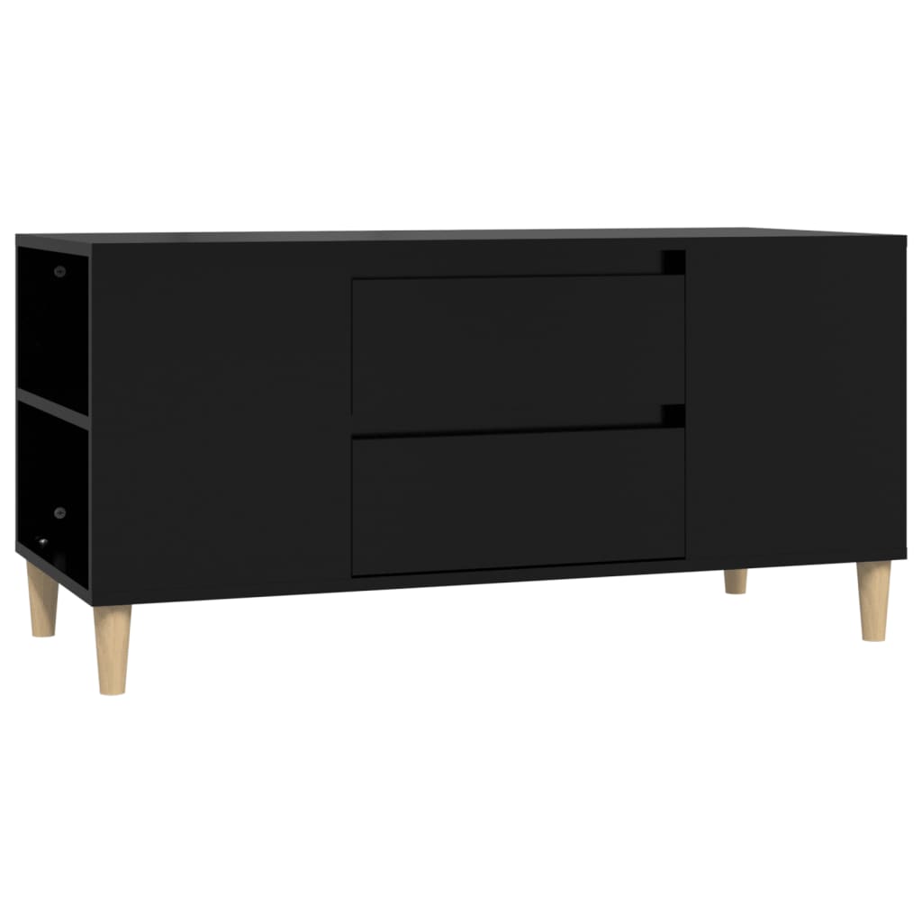 Stolik pod tv 102x44,5x50 cm drewno klejone - czarny, 1 - number 2.