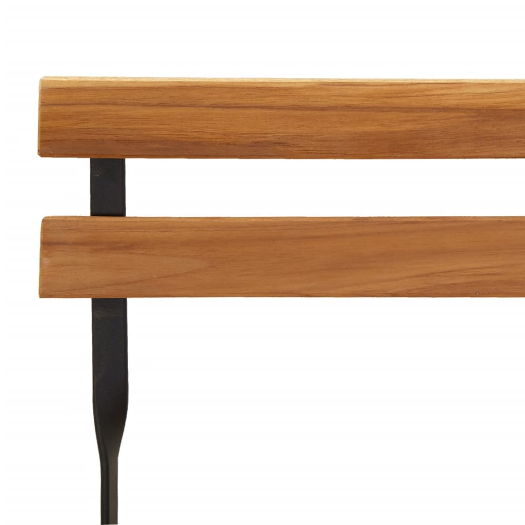 Foldbart bistrosæt 7 dele massivt akacietræ og stål - sort, 6 - number 7.