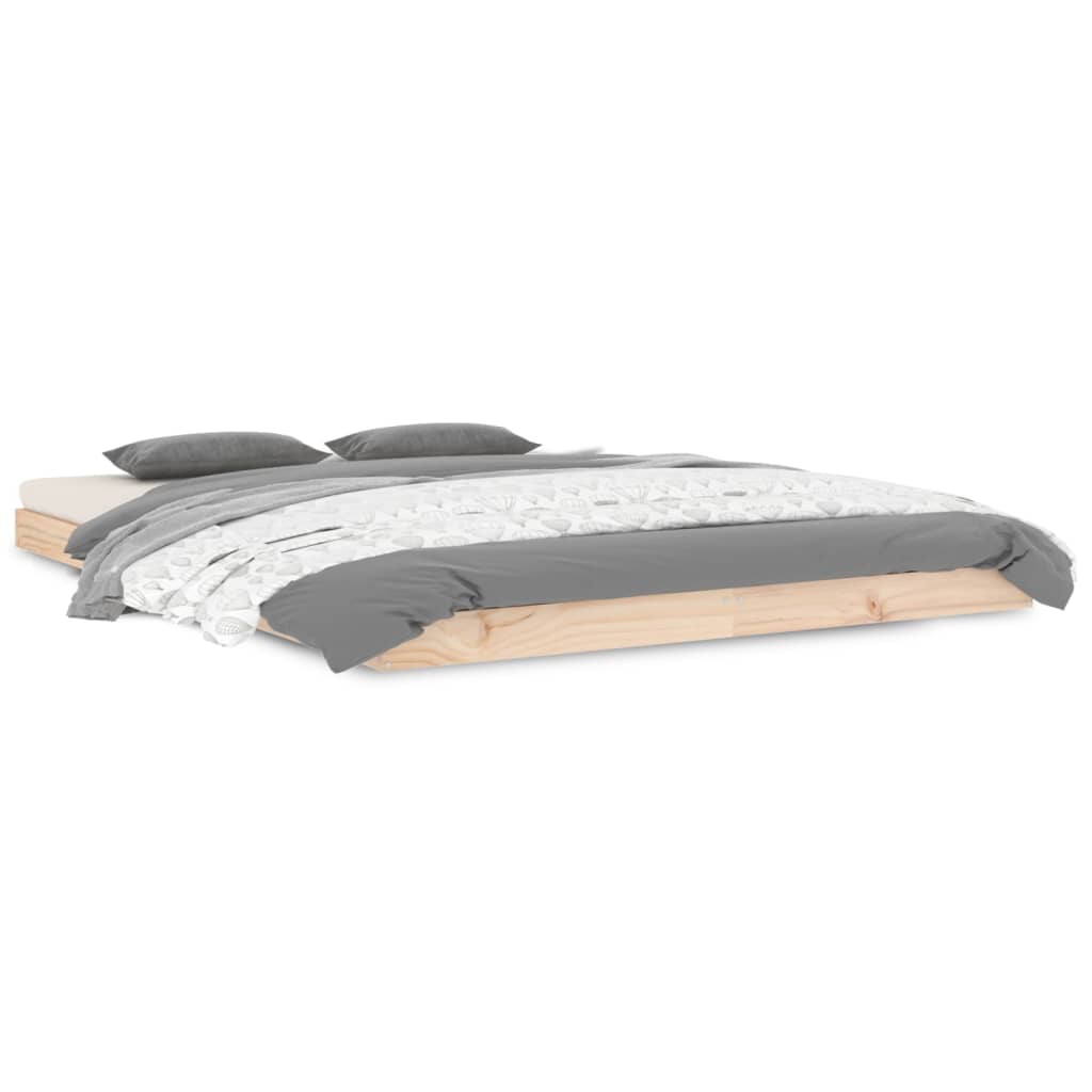 Sengeramme massivt fyrretræ - naturfarvet, 140 x 190 cm - number 2.