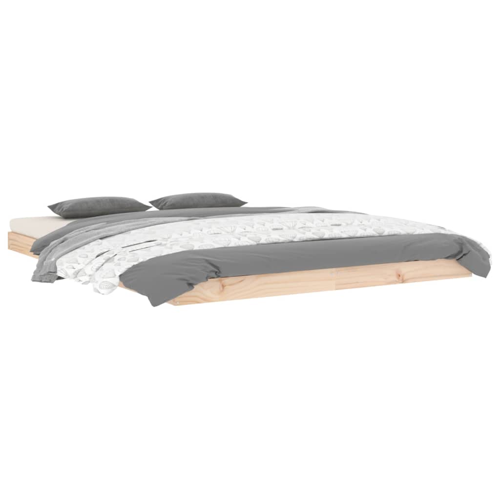 Sengeramme massivt fyrretræ - naturfarvet, 140 x 190 cm - number 3.