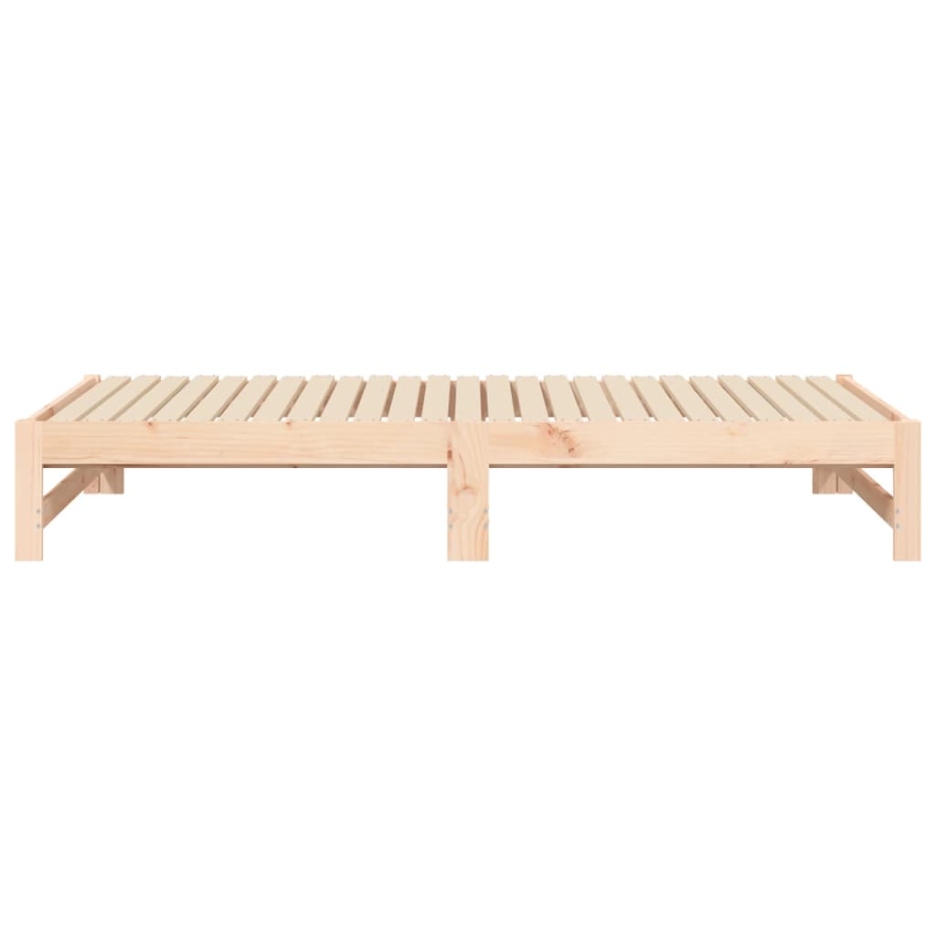 Daybed med udtræk massivt fyrretræ - naturfarvet, 195.5 x 179 x 30 cm - number 10.