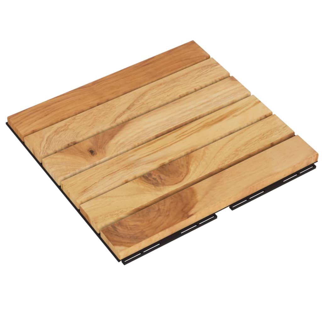 Terrassebrædder 10 stk. 30x30 cm lodret mønster massivt teak - number 3.