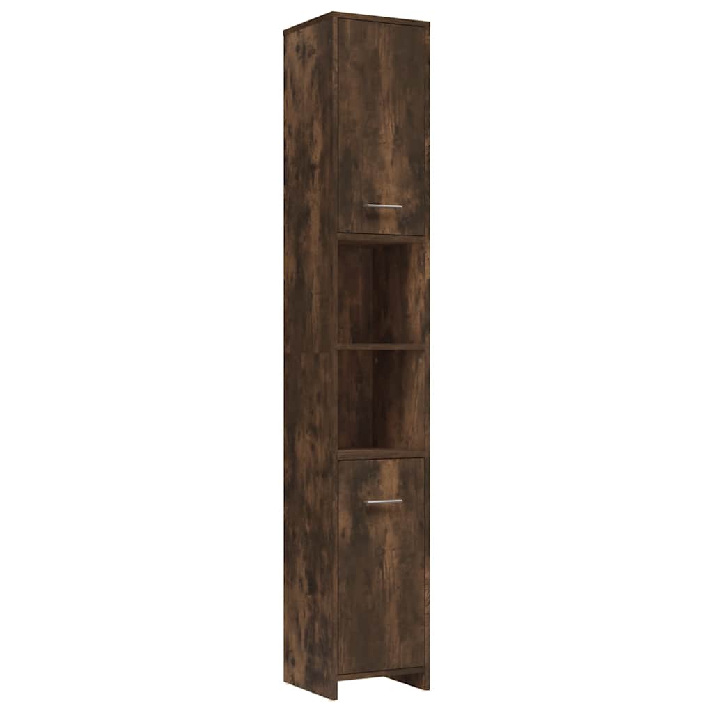 Zestaw mebli łazienkowych elementy drewno klejone dąb sonoma wędzony - dąb wędzony, 4 - number 9.